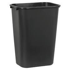 41 qt black wastebasket