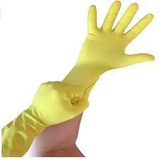 15MIL LATEX RUBBER GLOVES,  Medium