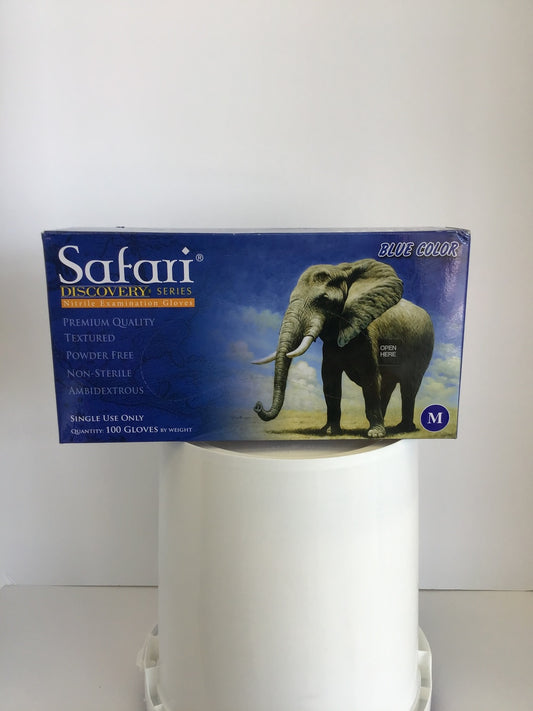 Safari Blue Nitrile Gloves,  Medium