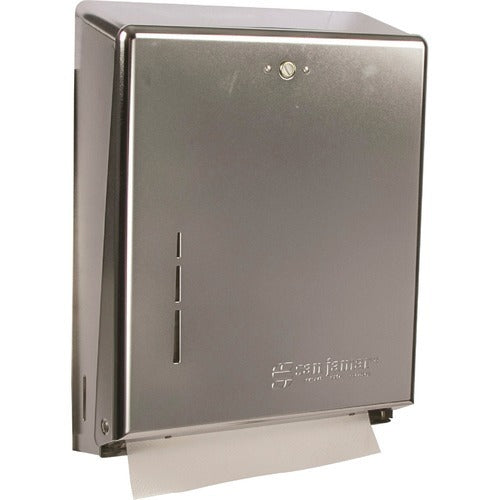 San Jamar Stainless Steel C-fold / Multifold Paper Towel Dispenser