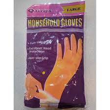 MULTI-USE YELLOW RUBBER FULLY LINED GLOVES,  Large