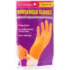 MULTI-USE YELLOW RUBBER FULLY LINED GLOVES,  Medium