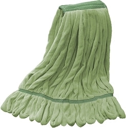 LARGE GREEN  MICROFIBER LOOPED END WET MOP,  1 1/4 BAND