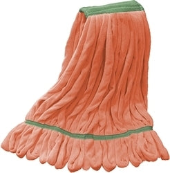 MEDIUM ORANGE  MICROFIBER  LOOPED END WET MOP, 1 1/4 BAND