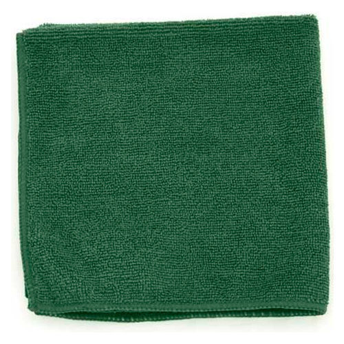 MICROWORKS Premium Dark Green Microfiber Towels 12"x12" (12ct)