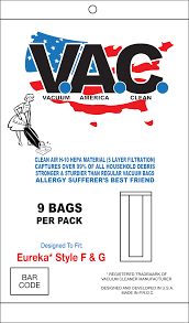 V. A. C.  Hepa Eureka F & G Bags, VAC 14  (9pk)