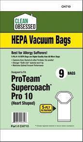 CLEAN OBSESSED Hepa Proteam Supercoach Pro10 Bags  (9pk)