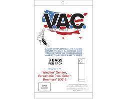 V. A. C. Hepa Windsor Sensor, Versamatic Plus, Sebo, Kemore 50015 Bags VAC2  (9pk)