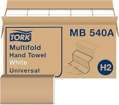 TORK Universal White Multifold Paper Towel, H2-4000/case