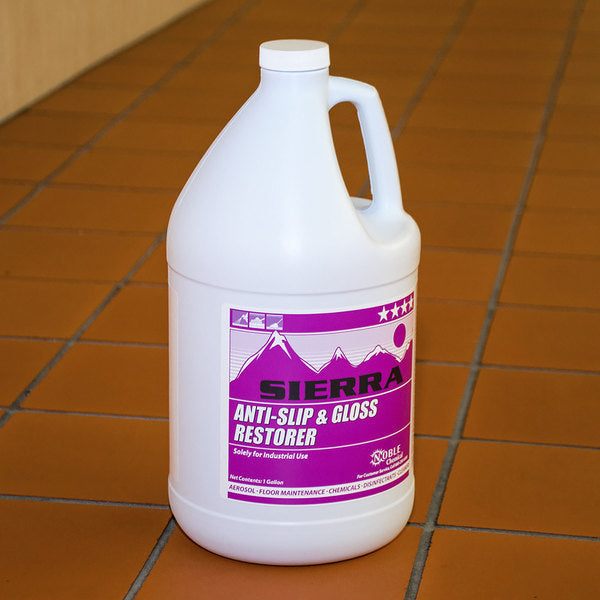 Sierra By Noble Chemical 1 Gallon/128oz Concentrated Anti-Slip @ Amp Gloss Restorer Floor Finish
